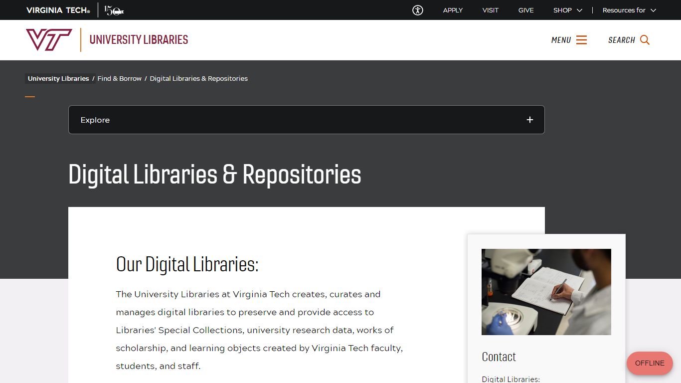 Digital Libraries & Repositories | University Libraries | Virginia Tech